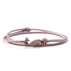 Men Marine String Bracelet Bilayer Sliding Adjustable Whale Braclet Beach Surfer Nautical Braslet Vacatio Leisure Accessories
