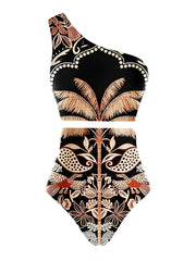 2025 One Shoulder High Waist Bikini Women Swimsuit Female Padded Swimwear Bathers Bathing Swimming Swim Suit Summer Beachwear