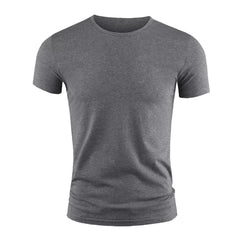 Summer Men's Short Sleeve T-Shirt Basic Plain Casual Gym Muscle Crew Neck T-shirts Slim Fit Tops Tee Clothing For Man