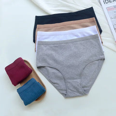 Women High Waisted Underwear Pure Cotton Solid Plus Size Breathable Women's Triangle Abdominal Underwear