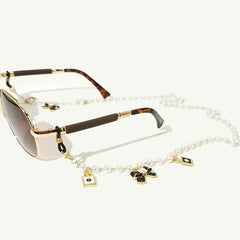 Black White Bow Pearl Glasses Chains Sunglasses Accessory for Women Lanyards Accessories