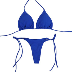 Sexy Bikini Set For Women Summer Split Two-piece Brazilian Swimsuit Lace-up Bra And Thong Female Beachwear