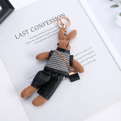 Kids Cloth Animal Doll Pendant Boys Bag Pendant Decoration Girls Car Accessories Lady Rabbit Keychains Korean Style Key Ring