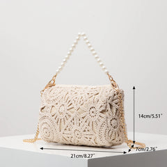 Boho Beach Bags for Women,Pearl Bag,Wicker Bag,Premiun Style Tote Bags for Ladies,Vacaition Outfits Women,Travel Must Haves