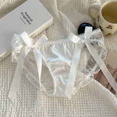 Women Sexy Lace Panties Underwear Satin Mesh Low Rise Hollow Briefs Thong