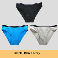 Women Underwear Ladies Panties Cotton Low Rise Solid Cute Bow Soft Breathable Briefs 3 Pcs/lot