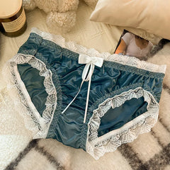 Women Sexy Lace Panties Underwear Satin Mesh Low Rise Hollow Briefs Thong