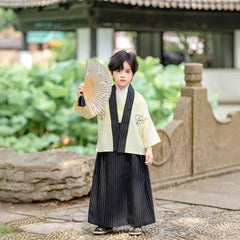 Kids Japanese Traditional Costume Kimono Children's Samurai Clothes Boys Cardigan Kimono Sets Child Stage Performance Clothing