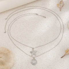 Bohemian Summer Beach Shell Waist Link Imitation Pearl Sea Star Conch Pendant Body Chain for Women Fashion Jewelry Accessories