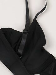 Women's Solid Color Sexy Underwear No Padded Bra With Low-Rise Thong Ladies Comfortable Lingerie Set