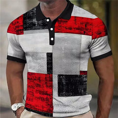 6XL Plus Size Men's Clothing Plaid Pattern Fashion Polos T-Shirts Summer Short Sleeve 3D Printed Street Male POLO Tee Tops