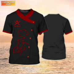 Chef Uniform Pattern T Shirt For Men Customized Name 3D Printed Tees Harajuku Short Sleeve Baggy Street Tops Cool T-shirts