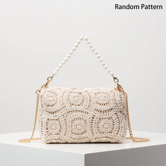 Boho Beach Bags for Women,Pearl Bag,Wicker Bag,Premiun Style Tote Bags for Ladies,Vacaition Outfits Women,Travel Must Haves