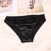 Women Underwear Luxury Comfortable Breathable Low Waist Lace Edge Soft Triangle Pants Silk Satin Underwear Knickers Briefs
