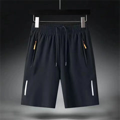 Summer Men'S Ultra-Thin Ice Silk Beach Casual Shorts Jogging Sport Quick Dry Male Zipper Loose Gym Sports Short Pants Sweatpant