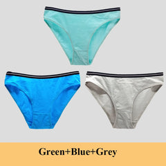 Women Underwear Ladies Panties Cotton Low Rise Solid Cute Bow Soft Breathable Briefs 3 Pcs/lot