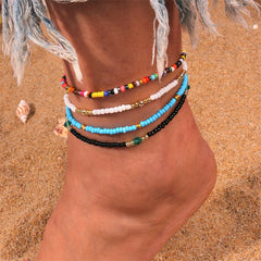 Bohemian Colorful Handmade Beads Anklets for Women Summer Beach Ankle Bracelet Foot Leg Chain Female Girls Jewelry Accessories