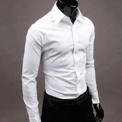 Classic Business Shirt Breathable Not See Through Men's Shirt Men's Slim Fit Cotton Business Shirt