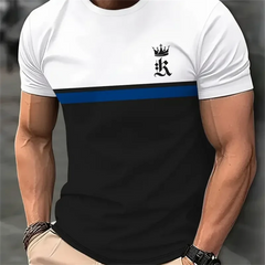 New Fashion Men's T-shirt Casual Sweatshirt Tops Summer O-neck Slim Short-sleeved Tees Male Trend Streetwear Daily Mens Clothing