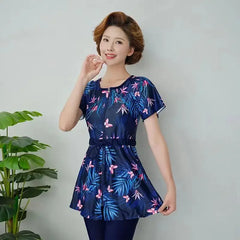 Conservative Mom Swimsuit Hot Sale Of The Season New Large Size Slimming Mid-Aged And Elderly Sports Separate Ladies Hot Spring