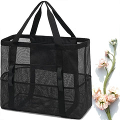 Mesh Beach Bag Waterproof Sandproof - Large Tote Pool Bag for Women Vacation Essentials Beach Accessories