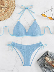 Sexy Bikini 2025 Women White Black Lace Up Backless Padded Micro Swimsuit Push Up Beach Bathing Suit Tie Side Thong Swimwear