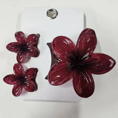 3 pcs/set Flower Claw Clip Women Summer Beach Cute Hawaiian 8CM*1+4CM*2PCS Preppy Stuff Female Hair Accessories For Summer