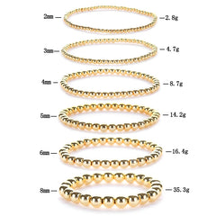 New Fashion Accessories Women' Gifts Simple Smooth Round Beads Black Ore Plated 14k Gold Elastic Hand Beads Multi-layer Bracelet