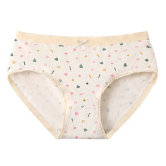Women Cotton Underwears Pastoral Japanese Students Briefs Sexy Cute Girls Lingerie Printed Lace Femme Female Panties Underpants