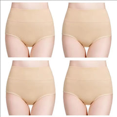 High Waisted Postpartum Underwear Womens Cotton Underwear Soft Breathable Full Coverage Stretch Panties 4pcs/pack