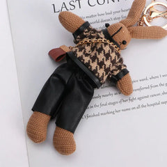 Kids Cloth Animal Doll Pendant Boys Bag Pendant Decoration Girls Car Accessories Lady Rabbit Keychains Korean Style Key Ring