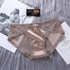 Women's Panties Satin Underwear Lace Sexy Briefs Ladies Casual Underpants Female Lingerie Intimates Girl Panty 2024