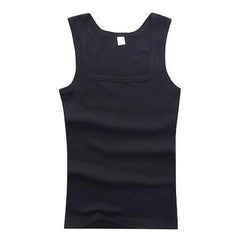 Unisex Solid Square Neck Ribbed Tank Top Lovers Sleeveless T Shirt Classic White Black Elastic Vest Women Men Sport Gym Tank Top