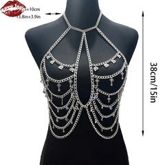 Sexy Love BDSM European and American Women's Sex Accessories Silver Alloy Material Paired with Rhinestones Fashion Accessories