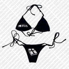 Y2k Style Letter Print Bikini Set Sexy Thong Swimsuit Two Pieces Bathing Suit Punk Gothic Fashion Women Swimwear 2000s Emo Girls