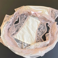 Women Sexy Lace Panties Underwear Satin Mesh Low Rise Hollow Briefs Thong