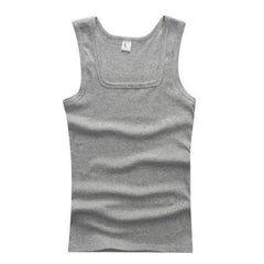 HOT Men's Four Seasons Black And White Classic Color Basic Vest Plus Size Youth Sports And Leisure Running Joker Bottoming