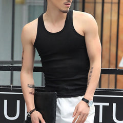 Fashion Men's T-Shirts Tank Tops Undershirt Gym Workout Stringer Fitness T-Shirt Beater Underwear Vest Clothing