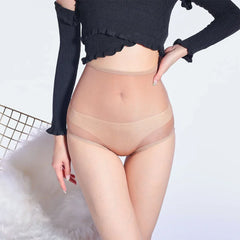 Shiny Sheer Underwear Women Oil High Rise Sexy Briefs Black White Red Blue Purple Skin Gray Brown Pink Panties Underwear