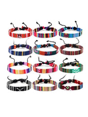12 Boho Surfer Beach Bracelet Set Men & Women Braided Boho Summer Bracelets Handmade Festival Jewelry