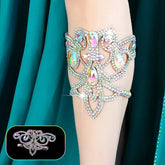 Belly Dance Performance Accessories for Women Senior AB Stones Chain Belt Competiton Foot Jewelry Beach Barefoot Accessories