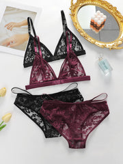 Women's Ultra-thin Lace Lingerie Two-piece Floral Lingerie Sexy Lingerie No Steel Hoop Push Up Bra A322
