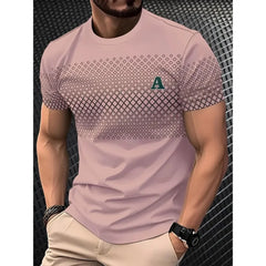t shirt for man Summer Short Sleeve Casual Fashion Men's T-Shirt Breathable Sports Tops Round Neck Men's Clothing 100% polyester