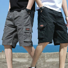 Men Shorts Breathable Men's Cargo Shorts with Multi Pockets Elastic Waist Deep Crotch Casual Streetwear for Summer Sports Men