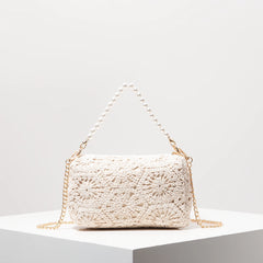 Boho Beach Bags for Women,Pearl Bag,Wicker Bag,Premiun Style Tote Bags for Ladies,Vacaition Outfits Women,Travel Must Haves