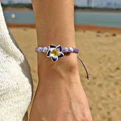 Hawaiian Bracelets for Women Bohemian Woven Tropical Flower Bracelets Handmade Braid Summer Beach Girls Jewelry Accessories