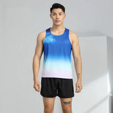 Summer Men's and women's vest blue vest gym clothing man Quick drying T-shirt tank Sports tops man breathable Runing Unisex vest
