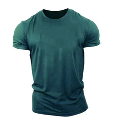 New Men T Shirt Summer Clothing Solid Color Printed Shirts O Neck Oversized Top Casual Streetwear Loose Fitness Clothing For Men