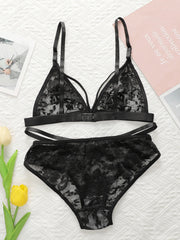 Women's Ultra-thin Lace Lingerie Two-piece Floral Lingerie Sexy Lingerie No Steel Hoop Push Up Bra A322