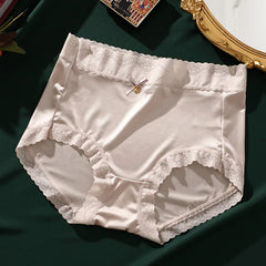 Women's Underwear Seamless Ice Silk Light Breathable Lace Briefs Sexy Silk Fabric Hip Lift smooth Soft Panties